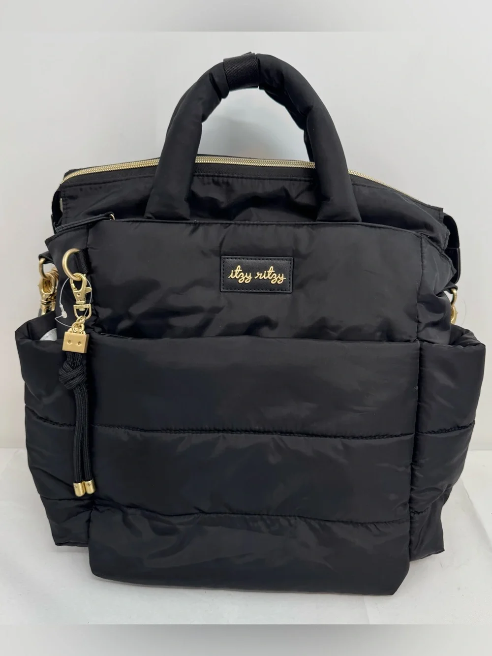 Itzy Ritzy Dream Convertible Diaper Bag - 14 Pockets & Changing Pad, Black